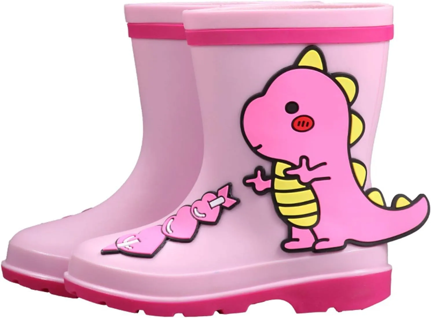 4-12Years Kids Rain Boots Toddler Girls Boys Cute Animal Dinosaur Printed Waterproof Rubber Non-Slip Rainboots Shoes