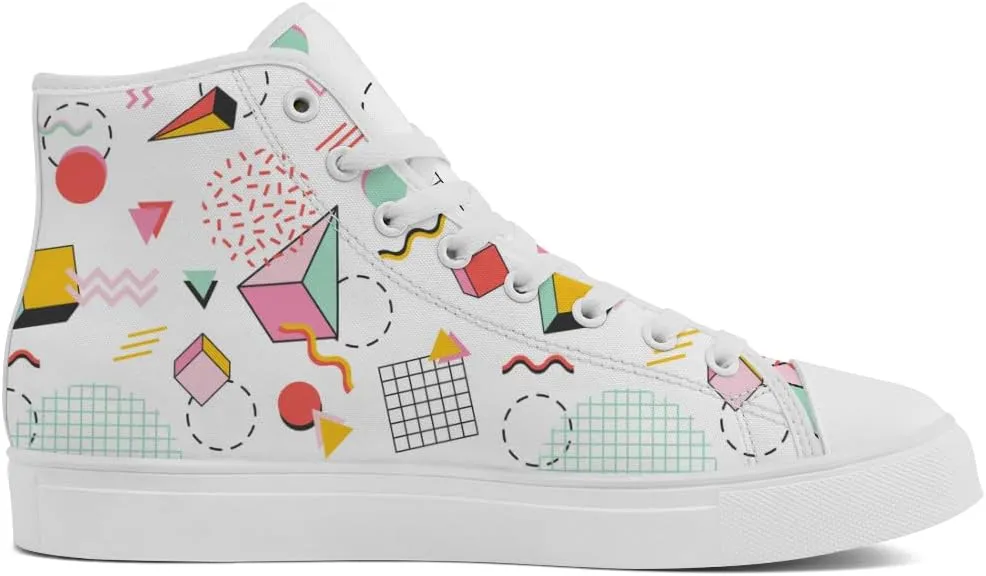 80s Shoes 90s High Top Canvas Sneakers Lace Up Casual Shoes Gifts for Men Women