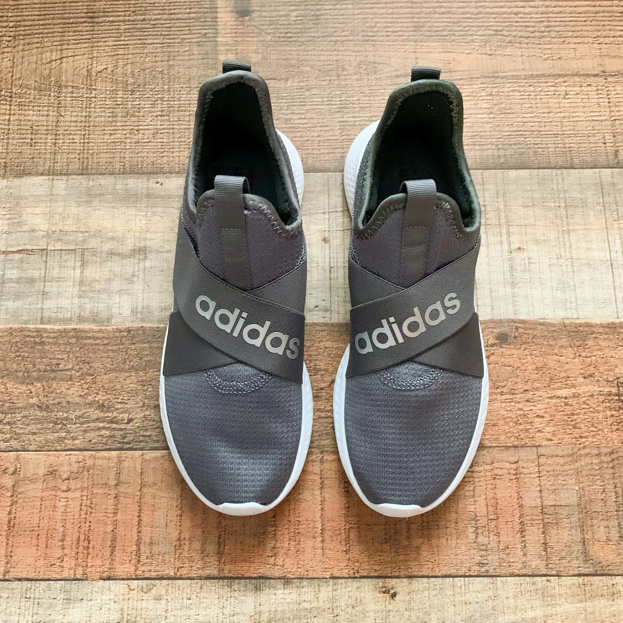 Adidas Grey Slip On Sneakers- Size 7.5 (LIKE NEW)