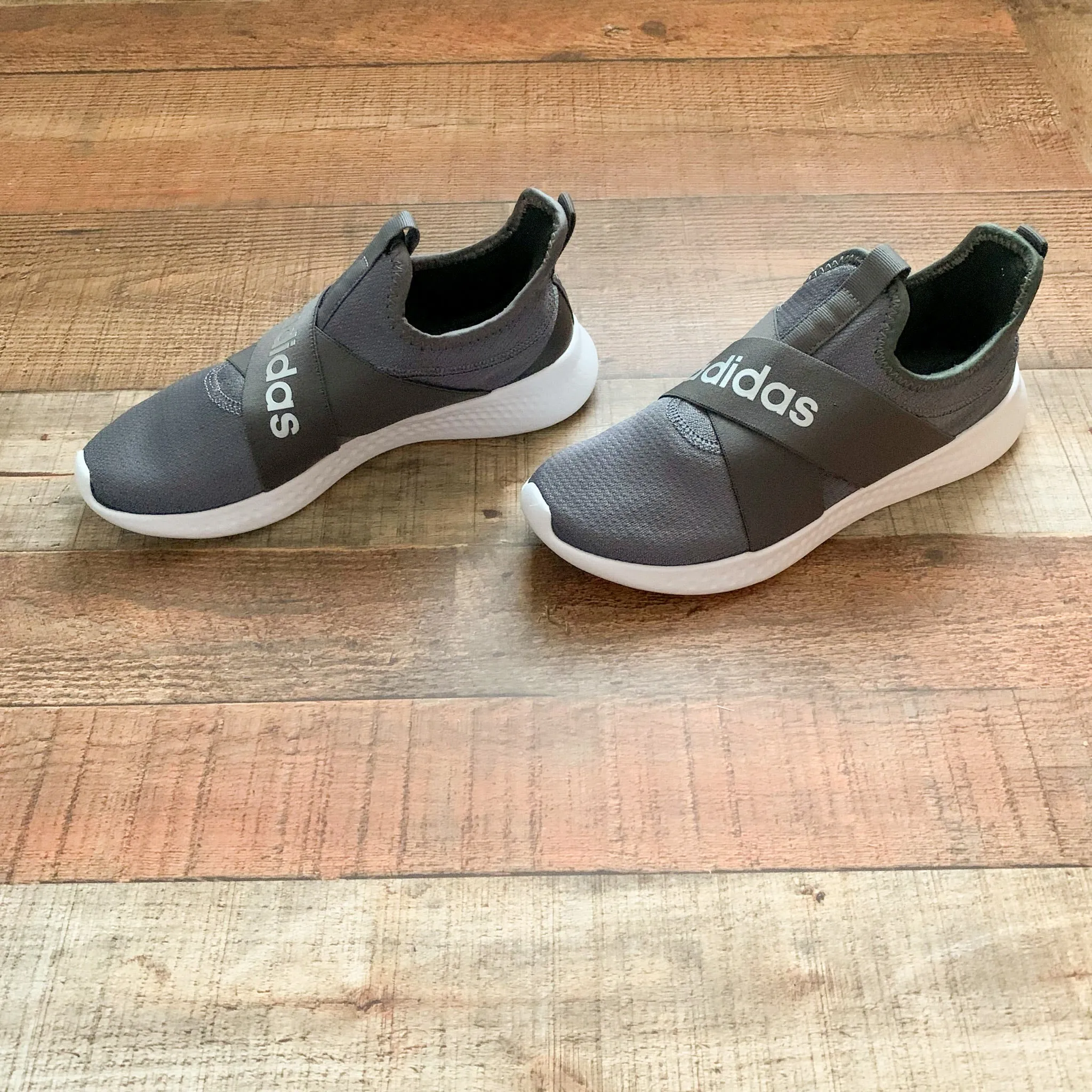 Adidas Grey Slip On Sneakers- Size 7.5 (LIKE NEW)