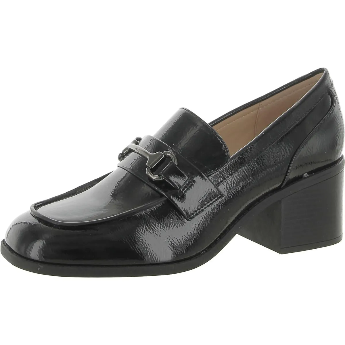 Bandolino Womens Mayble 3 Patent Block Heel Loafer Heels
