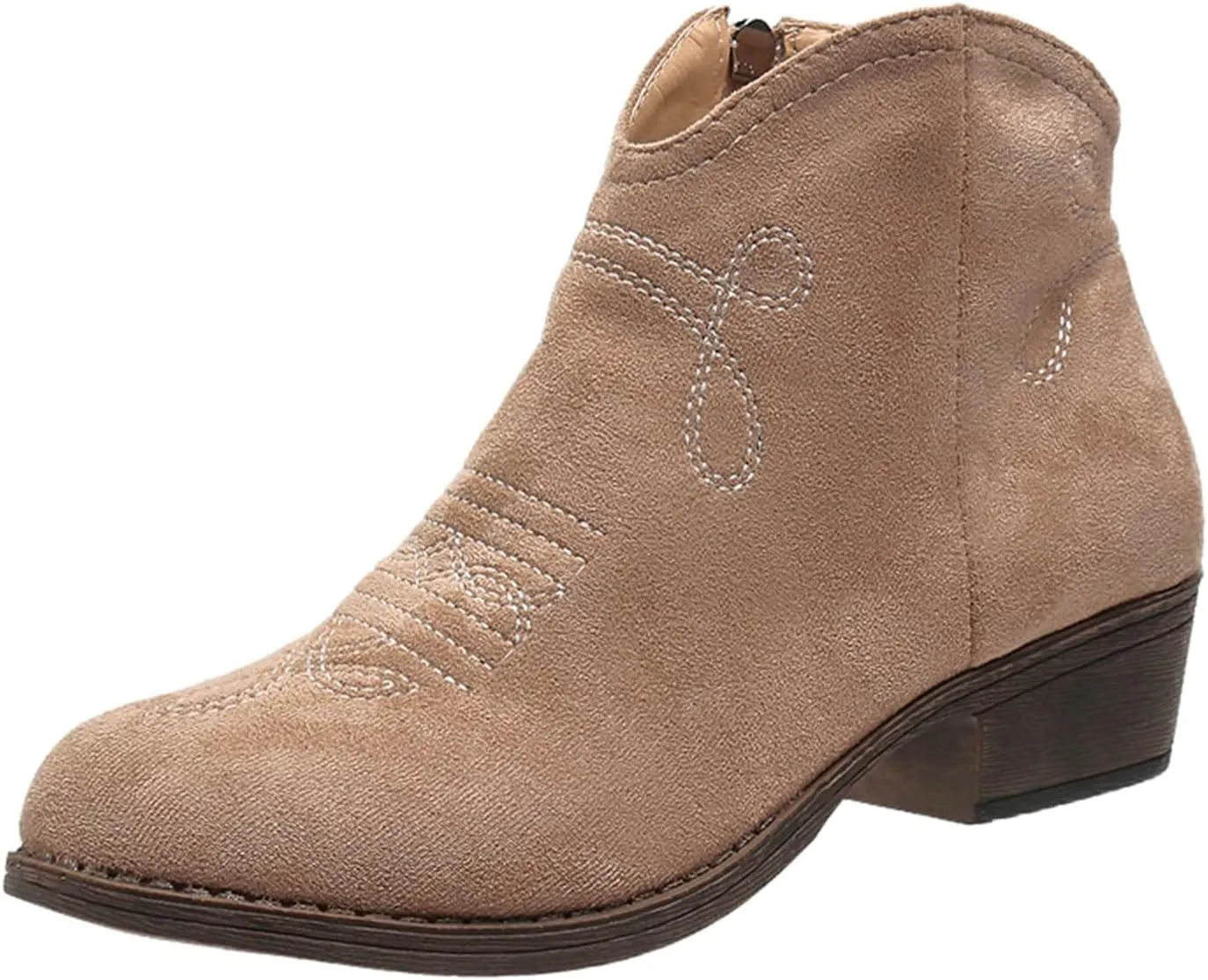 Black Booties for Women Ankle Womens Booties Fall 2024 Brown Boots Women Fall Ankle Barefoot Shoes Women Lightweight Cute Round Toe Pointed Toe Stacked Mid Heel