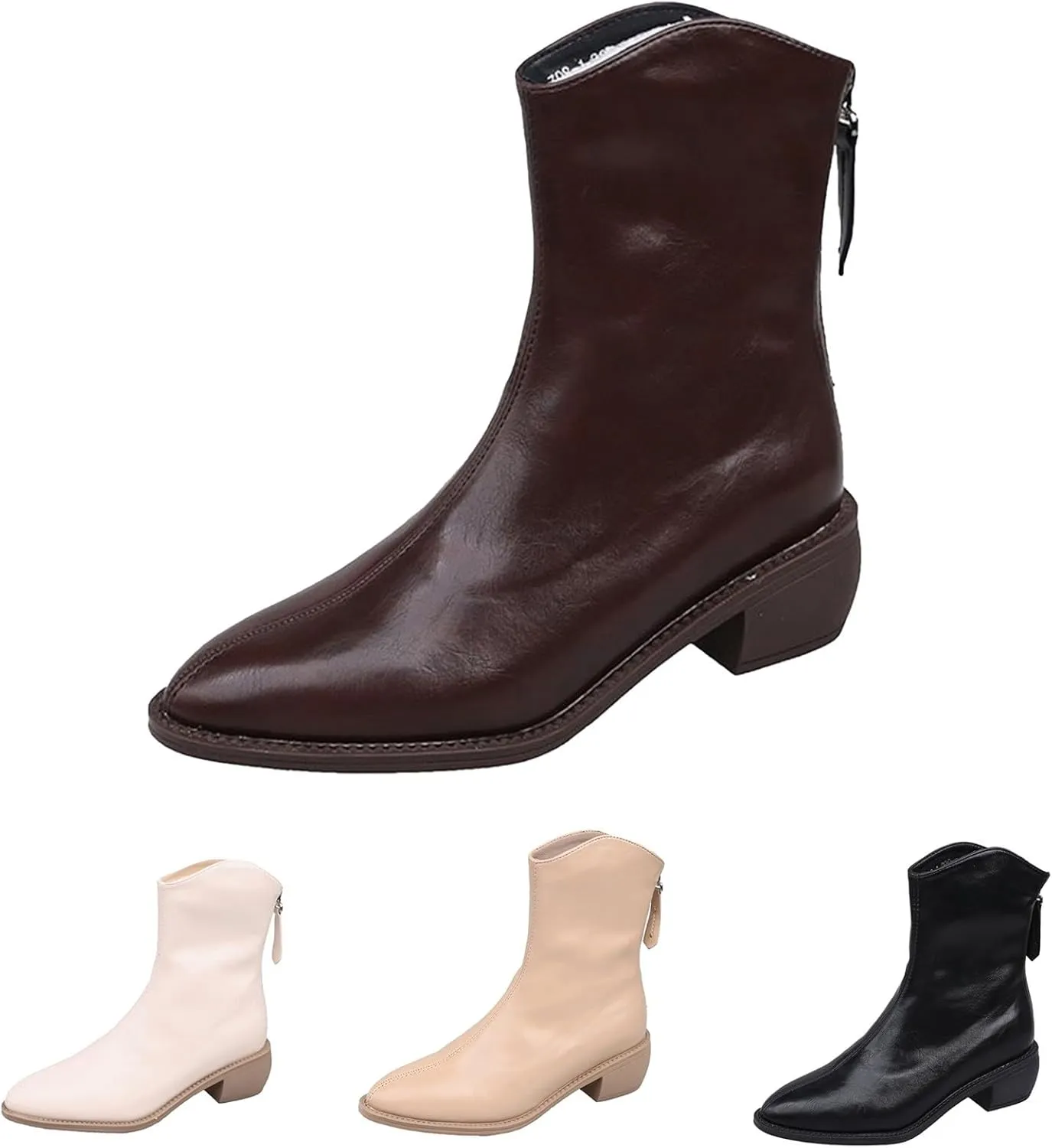 Botines Para Mujer Ankle Boots with Heel White Boots Ankle Half Boots for Women Low Heel Black Ankle Boots for Women No Heel White Ankle Boots for Women Fall