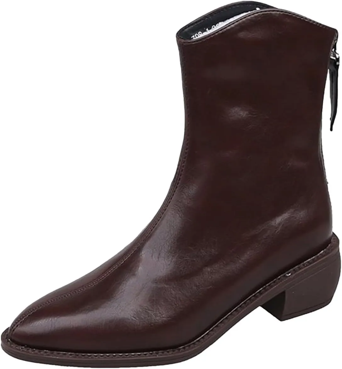 Botines Para Mujer Ankle Boots with Heel White Boots Ankle Half Boots for Women Low Heel Black Ankle Boots for Women No Heel White Ankle Boots for Women Fall