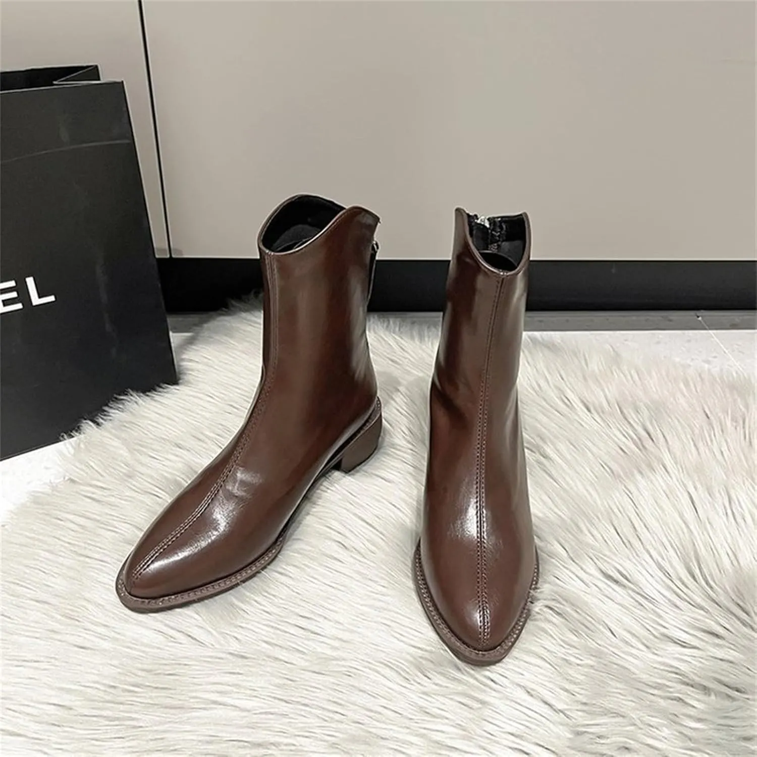 Botines Para Mujer Ankle Boots with Heel White Boots Ankle Half Boots for Women Low Heel Black Ankle Boots for Women No Heel White Ankle Boots for Women Fall