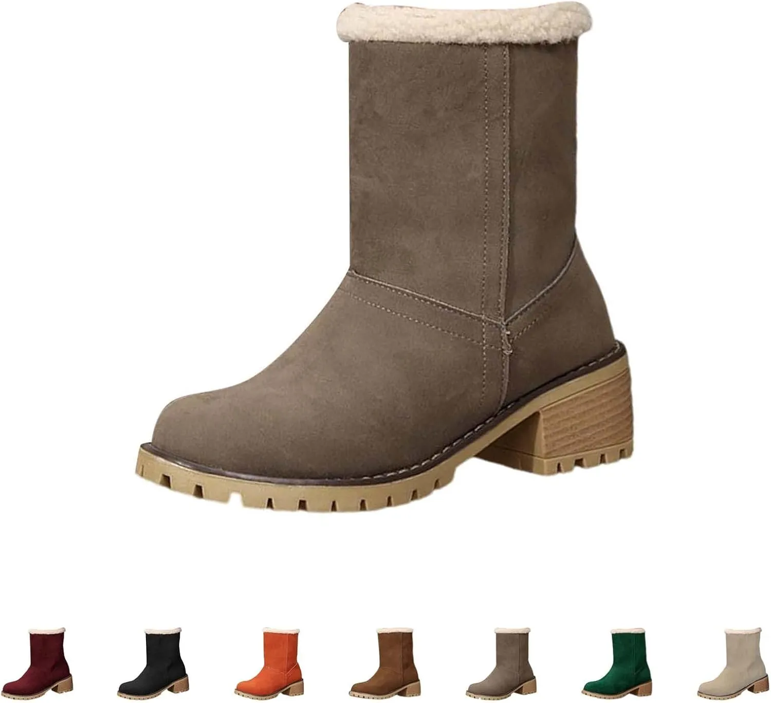 Brown Booties for Women Womens Fall Boots 2024 High Heeled Boots Wide Width Cowboy Boots for Women Black Square toe Ankle Boots for Women Low Heel Small Walking Boot for Sprained Ankle