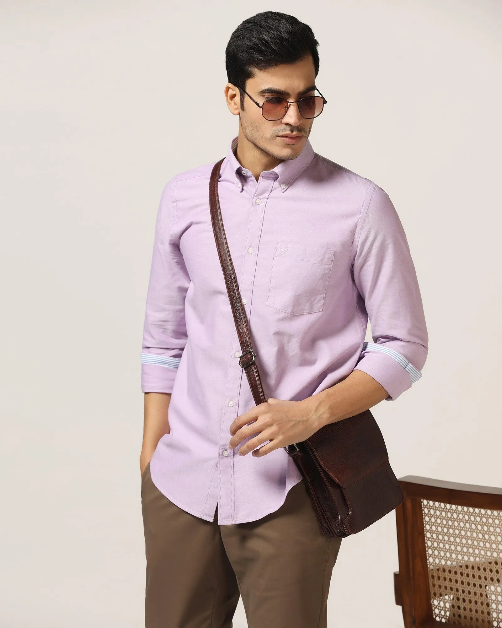 Casual Lavender Solid Shirt - Donic