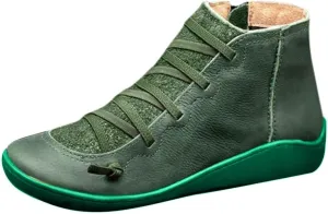 Cathalem Ankle Boots for Women Arch Support Womens Low Heel Fashion Lace Up Zipper Booties Cowboy Cowgirl Walking Bootie