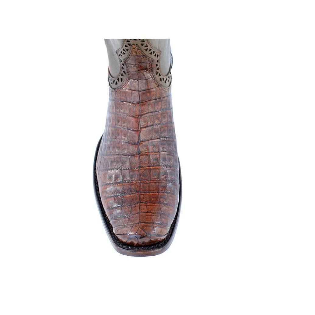 Cuadra Men's Lumber Bone Caiman Belly Boots - Semi Square Toe