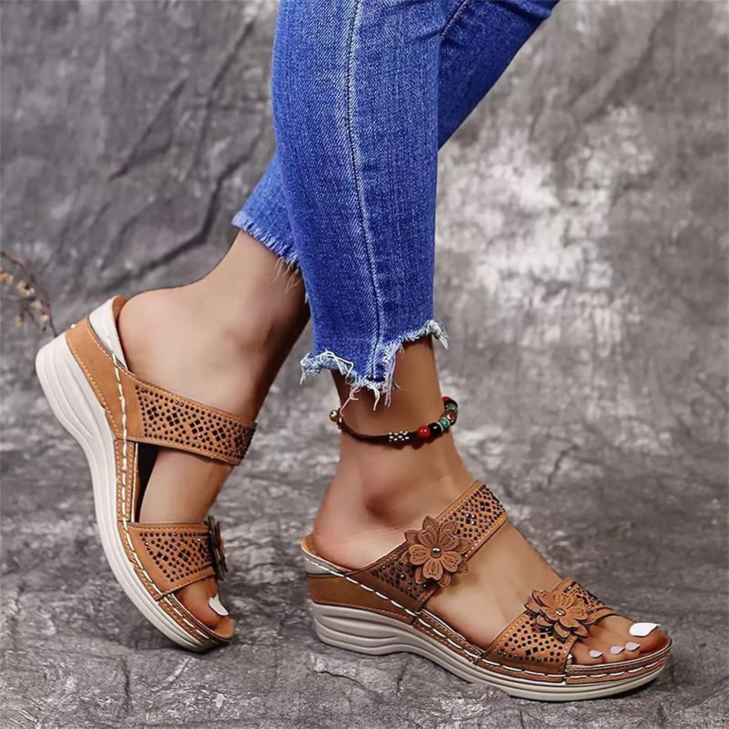 Eduavar Sandals for Women Dressy Summer, Sandals Women Dressy Comfortable Sandals Open Toe Slip On Walking Sandals Shoes