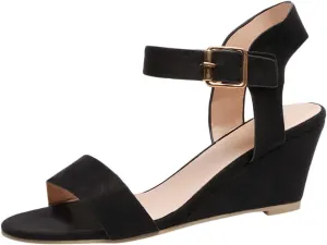 Eduavar Womens Wedge Sandals, Womens Sandals Casual Summer Open Toe Ankle Strap Wedge Sandals Summer Dress Shoes