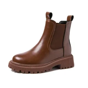 Elegant Leather Winter Boots For Women