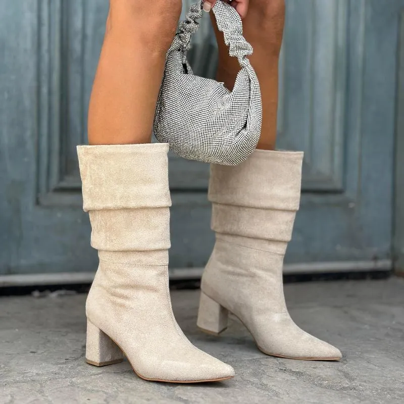 Elegant Suede High Heel Boots