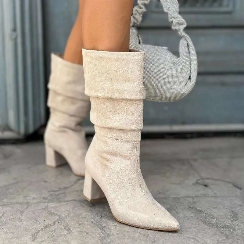 Elegant Suede High Heel Boots