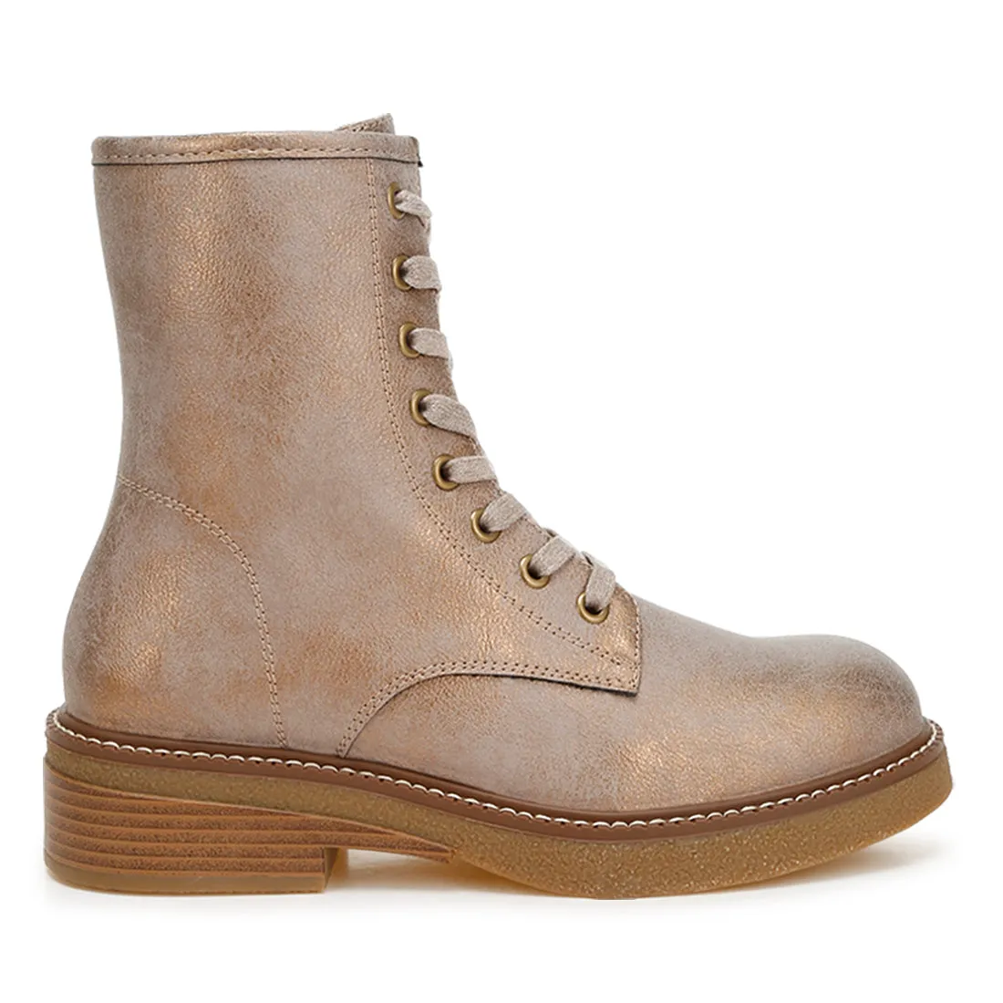 Faux Leather Lace Up Boots