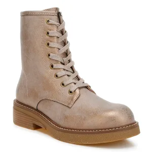 Faux Leather Lace Up Boots
