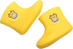 IWIHMIV Toddler Rain Boot Waterproof Kids Shoes Baby Rain Boys Toddler Girls Rubber Baby ShoesYellow,12 Months