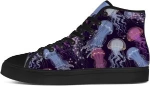Jellyfish Shoes for Men Women High Top Canvas Sneakers Lace Up Casual Walking Shoes Gifts for Boyfriend Girlfriend