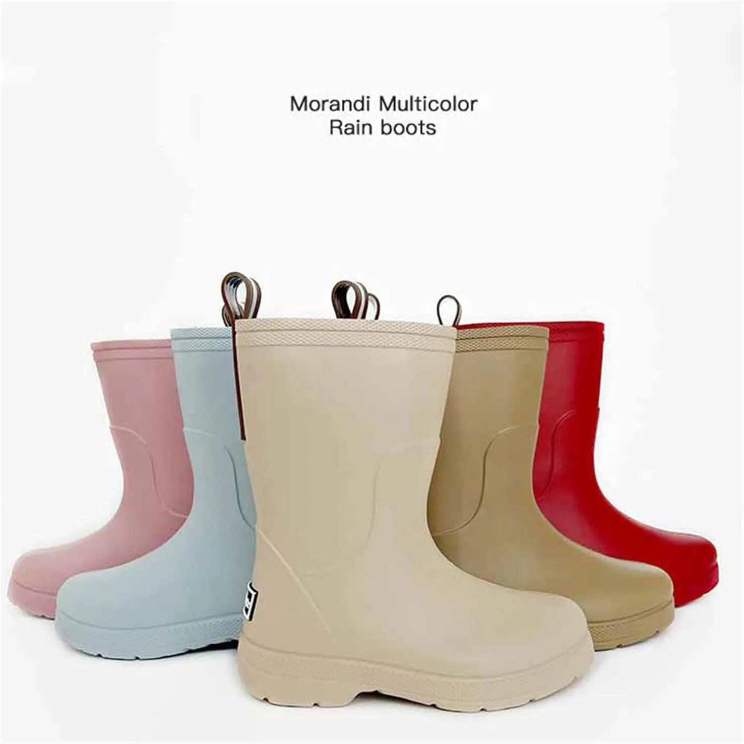 Kids Baby Easy On Rain Shoes Boots for Toddler Short Rain Boots Solid Fashion Shoes