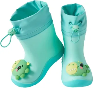 Kids Rain Boots Toddler Rainboots Waterproof Rubber Boys Rain Shoes For Baby Girls With Fun Patterns Kids Mud Boots