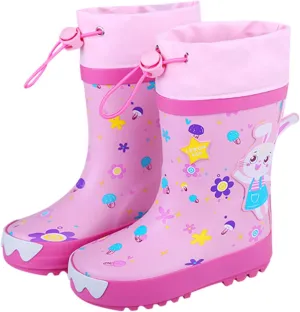 Kids Rain Boots Unisex Children Waterproof Rubber Boots Dinosaur Toddler Rain Shoes Non Slip for Boys and Girls