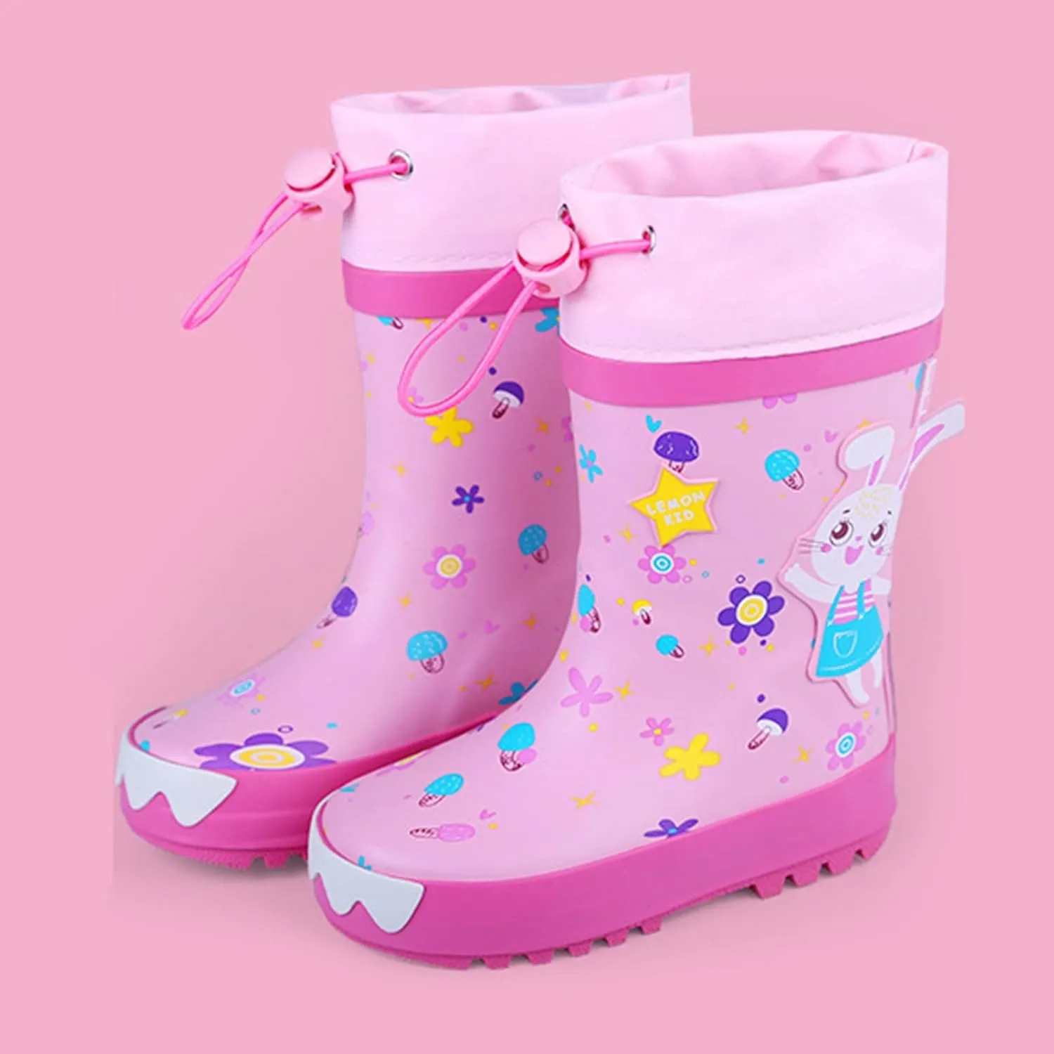Kids Rain Boots Unisex Children Waterproof Rubber Boots Dinosaur Toddler Rain Shoes Non Slip for Boys and Girls