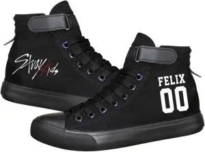 KPOP Stray Kids Merch Shoes Sneakers Bang Chan Lee Know ChangBin Han I.N Felix HyunJin Seungmin Hiphop High-Top Canvas Shoes
