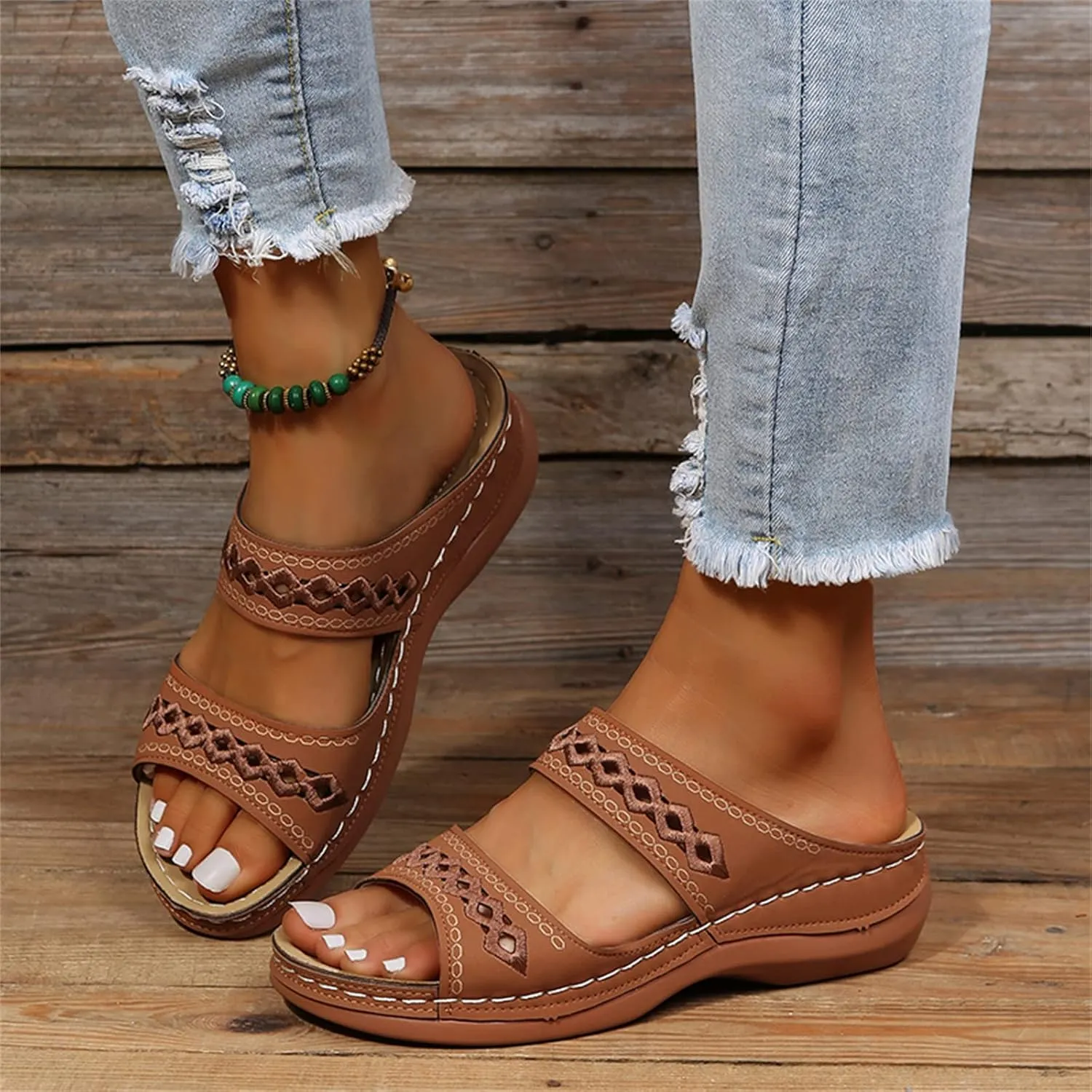 Ladmiple Orthopedic Sandals For Women Arch Support Dressy Summer Slides Slipper Plantar Fasciitis Comfort Orthotic Flip Flops
