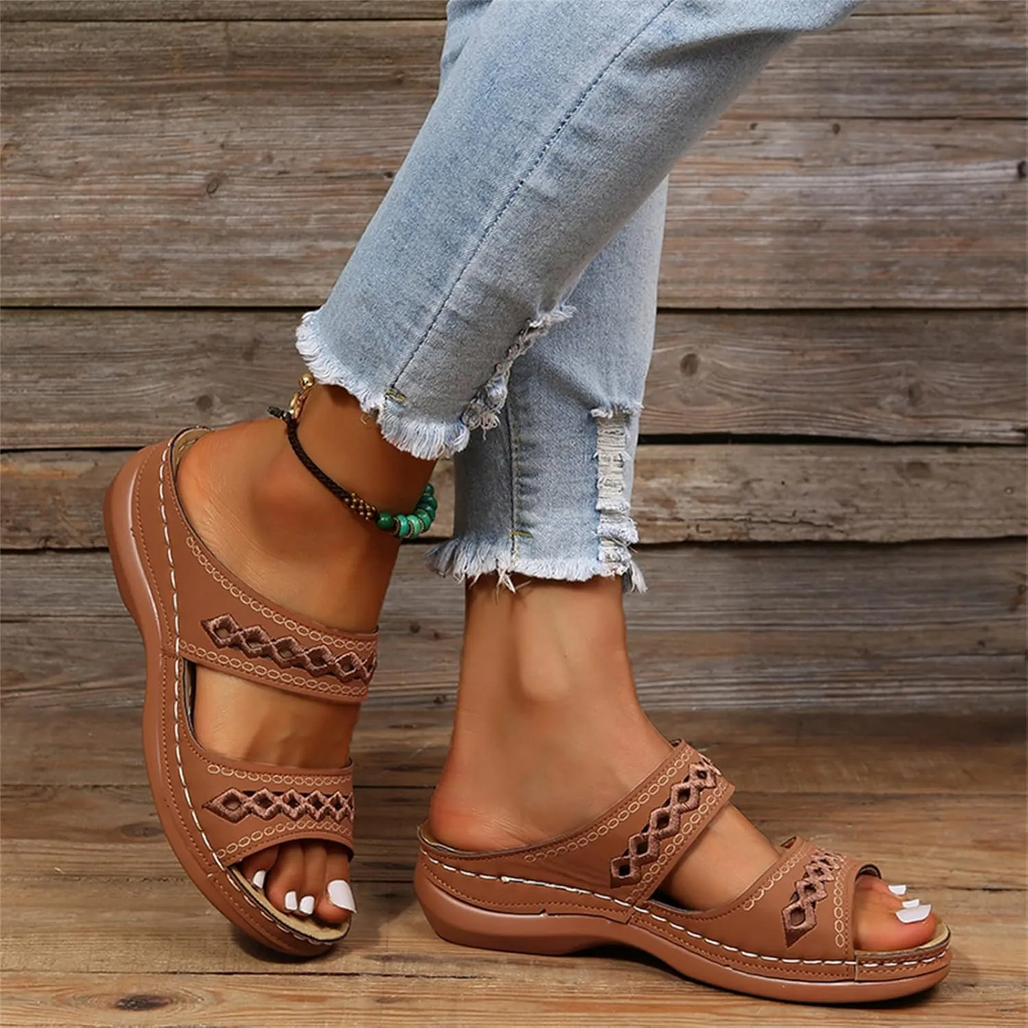 Ladmiple Orthopedic Sandals For Women Arch Support Dressy Summer Slides Slipper Plantar Fasciitis Comfort Orthotic Flip Flops
