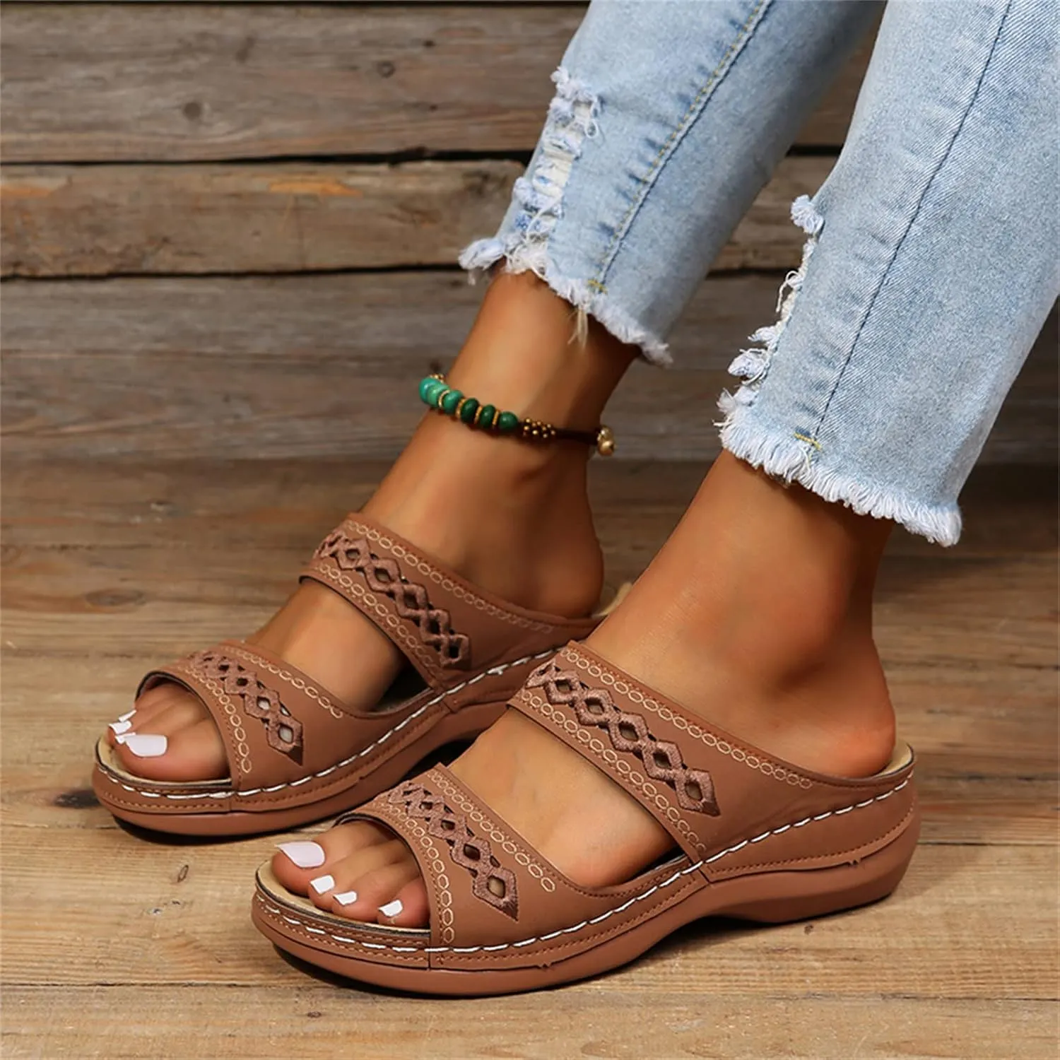 Ladmiple Orthopedic Sandals For Women Arch Support Dressy Summer Slides Slipper Plantar Fasciitis Comfort Orthotic Flip Flops