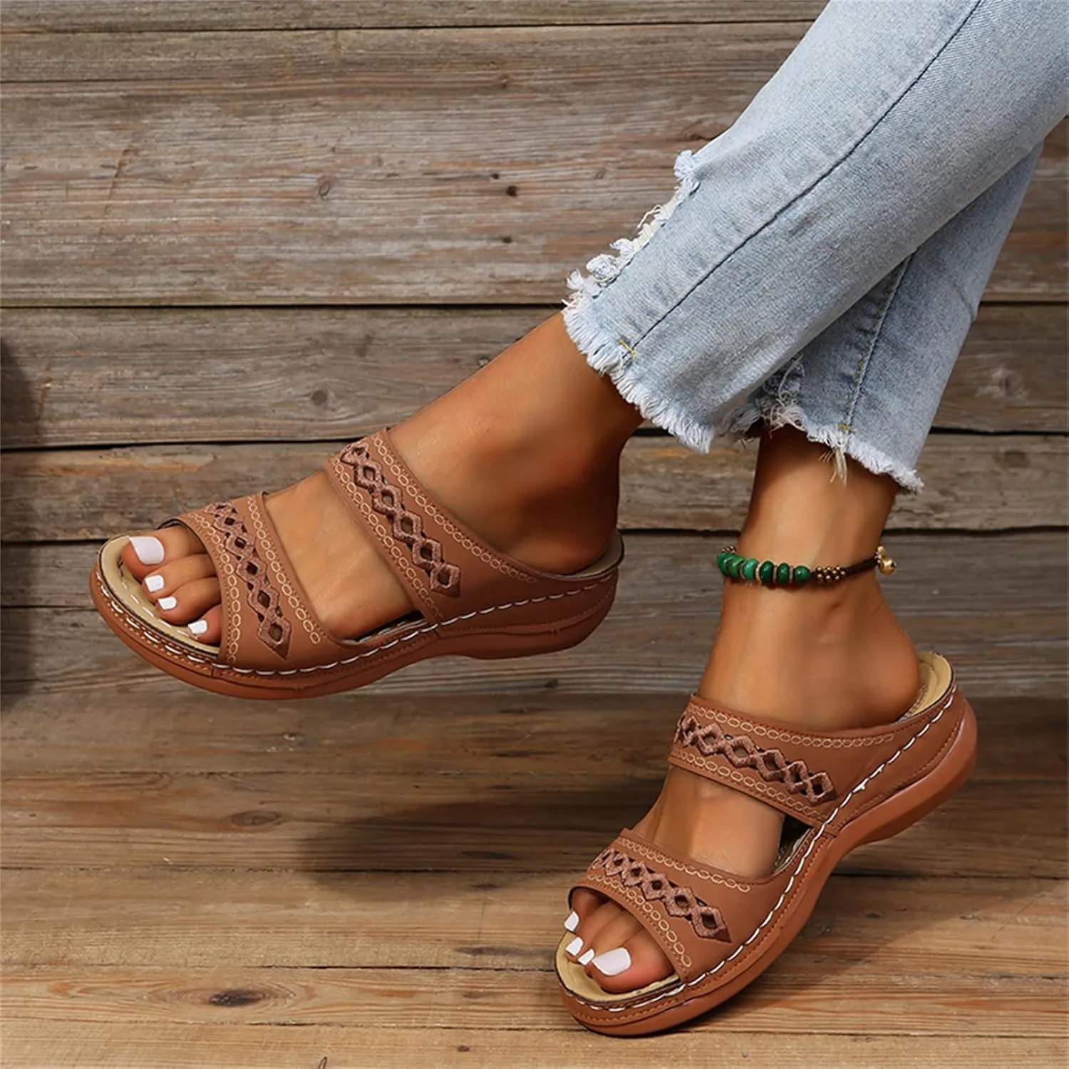Ladmiple Orthopedic Sandals For Women Arch Support Dressy Summer Slides Slipper Plantar Fasciitis Comfort Orthotic Flip Flops