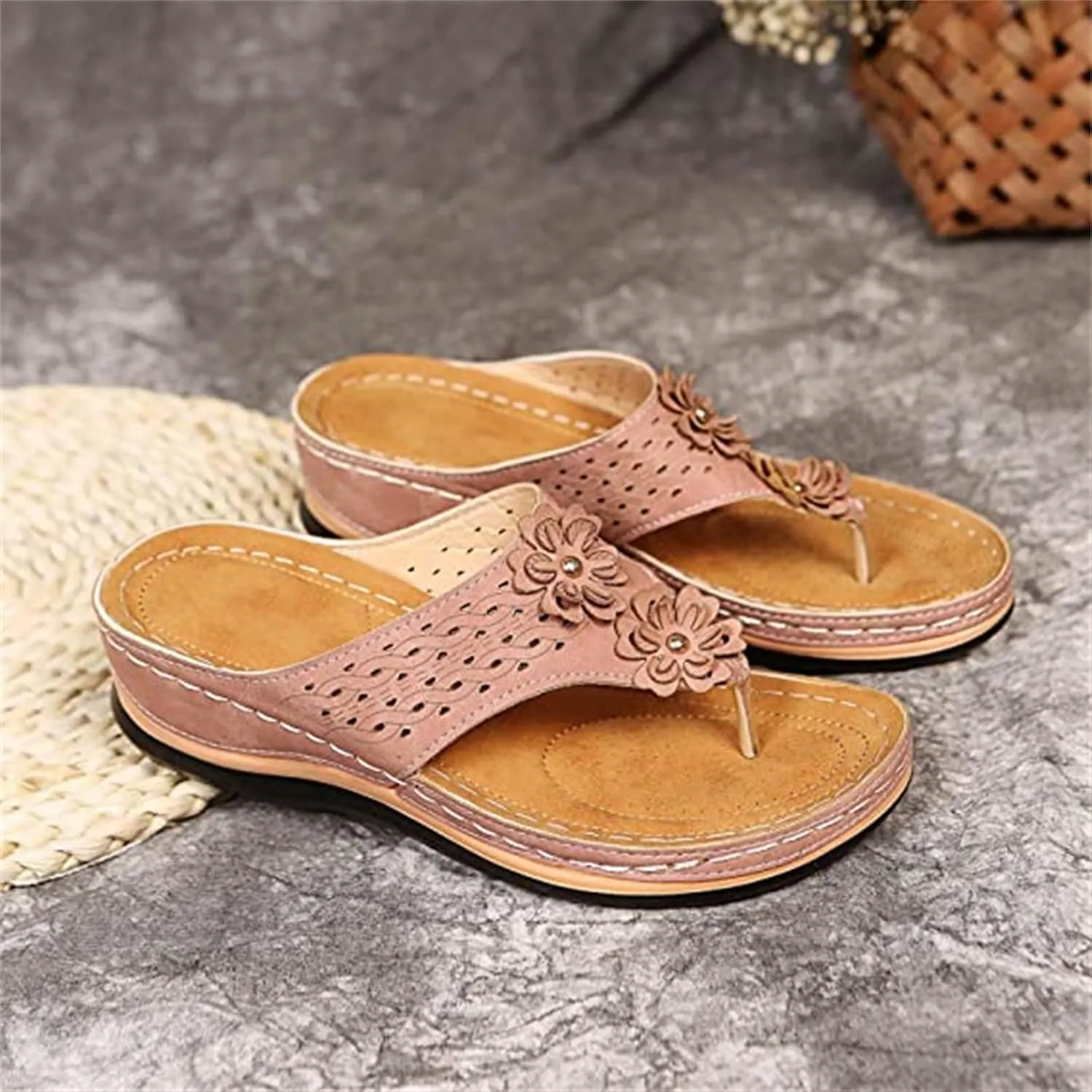Ladmiple Sandals Women Comfortable Walking Arch Support Orthopedic Flip Flops Soft Dressy Summer Orthotic Slides 2024