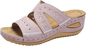 Ladmiple Sandals Women Wedge Comfortable Arch Support Summer Orthopedic Slides Orthotic Flip Flops for Plantar Fasciitis