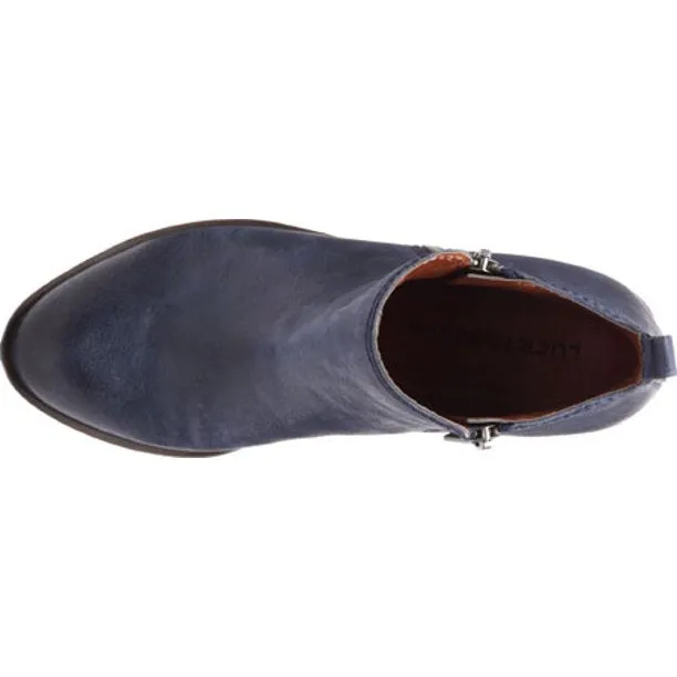 Lucky Brand Basel Low Cut Almond-Toe Stacked Heel Fahsion Ankle Booties INDIGO
