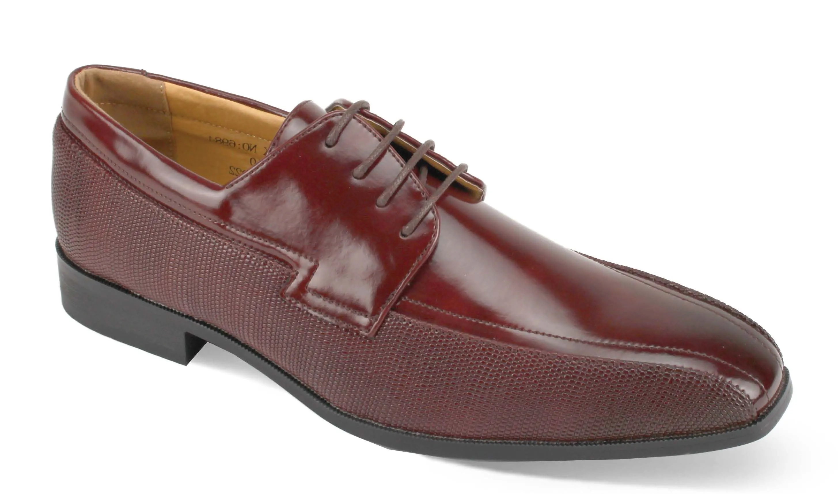 Mens Classic Design Burgundy Oxford Lace Up Dress Shoes Antonio Cerrelli 6984 S
