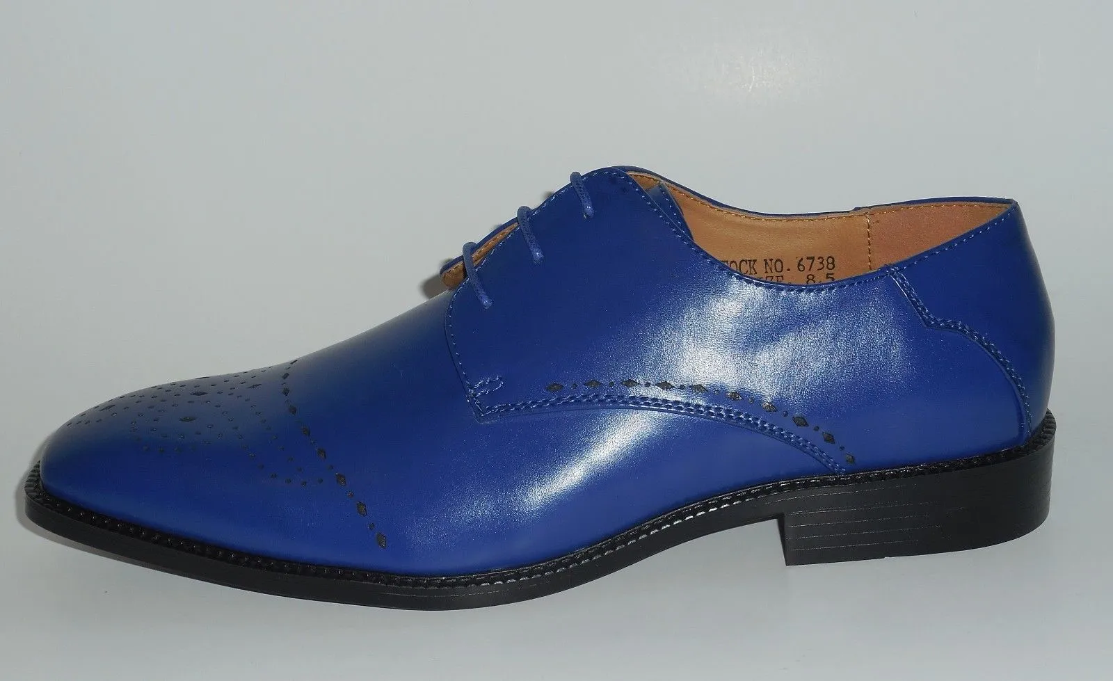 Mens Cool Perforated Royal Blue Oxford Fashion Dress Shoes Antonio Cerrelli 6738