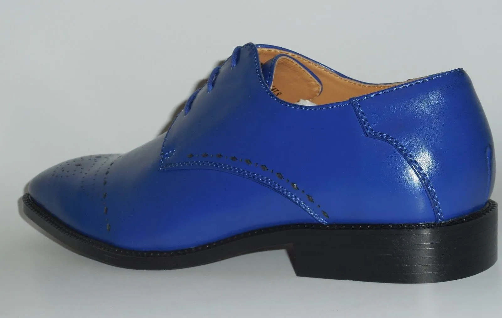 Mens Cool Perforated Royal Blue Oxford Fashion Dress Shoes Antonio Cerrelli 6738