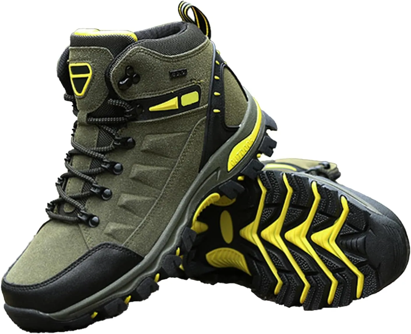 Men's Suede Waterproof Lace-Up Hiking Boots Comfortable Non-Slip Mid-Cut Hiking Boots