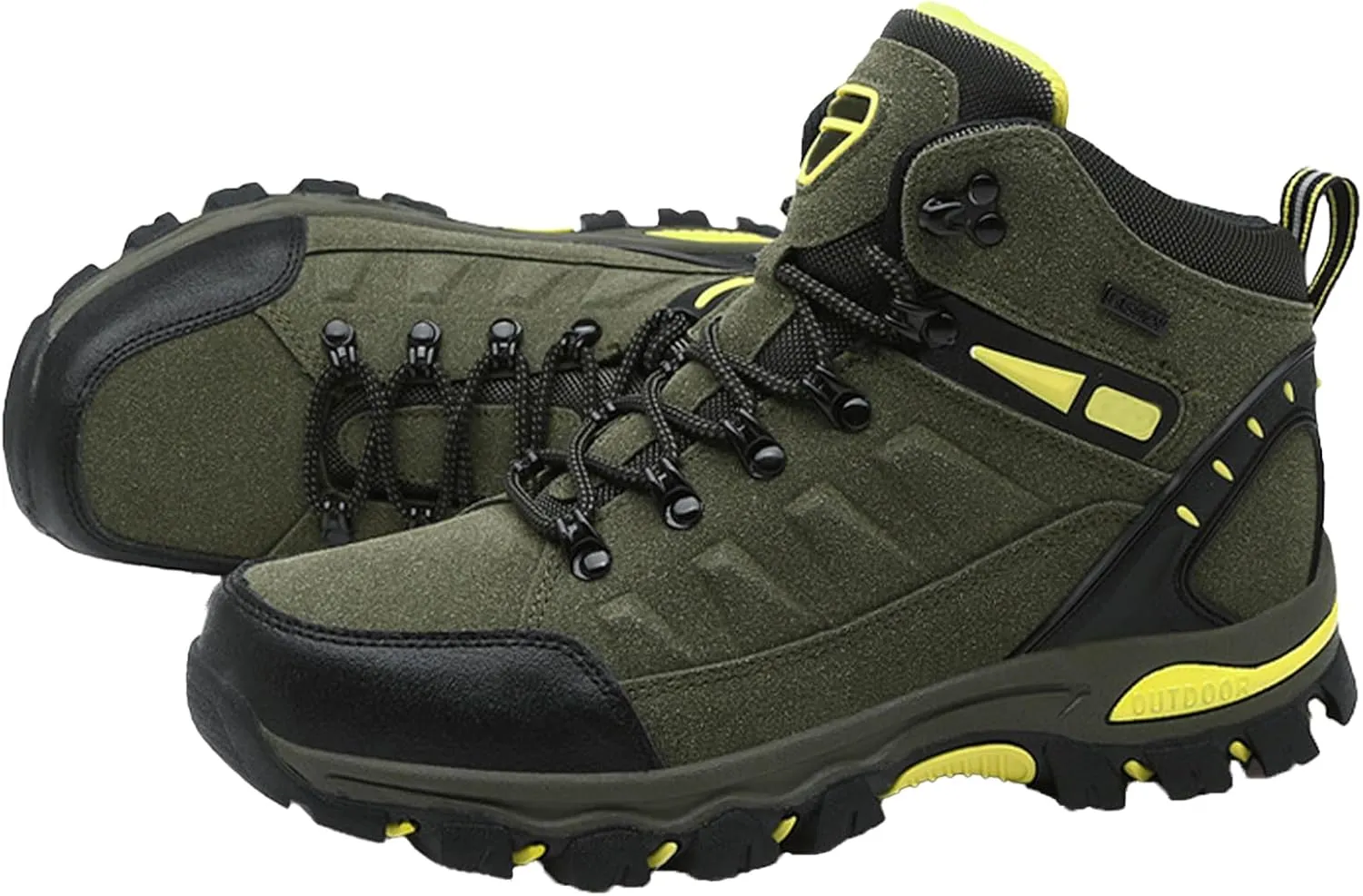 Men's Suede Waterproof Lace-Up Hiking Boots Comfortable Non-Slip Mid-Cut Hiking Boots