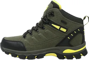 Men's Suede Waterproof Lace-Up Hiking Boots Comfortable Non-Slip Mid-Cut Hiking Boots