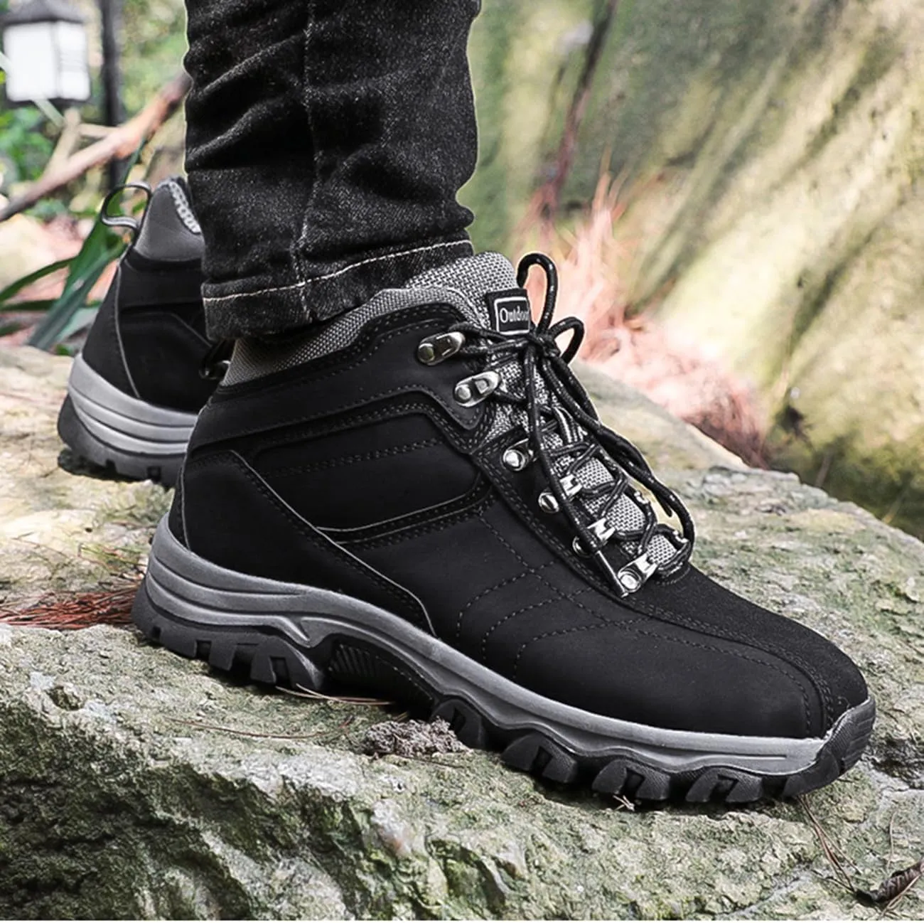 Men's Waterproof Hiking Boots High Top Trekking Hiking Shoes Outdoor Non-Slip Work Boots