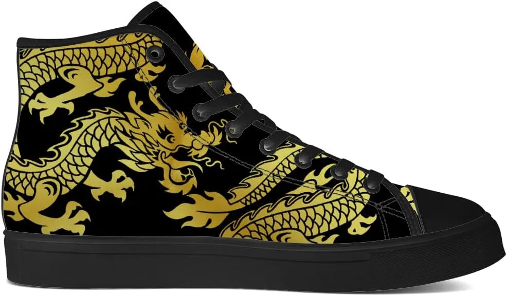 Men's Women's High Top Sneakers High Top Canvas Shoes Dragon Shoes Gifts for Men Women