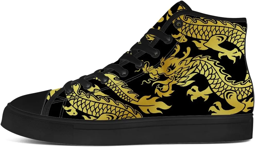 Men's Women's High Top Sneakers High Top Canvas Shoes Dragon Shoes Gifts for Men Women