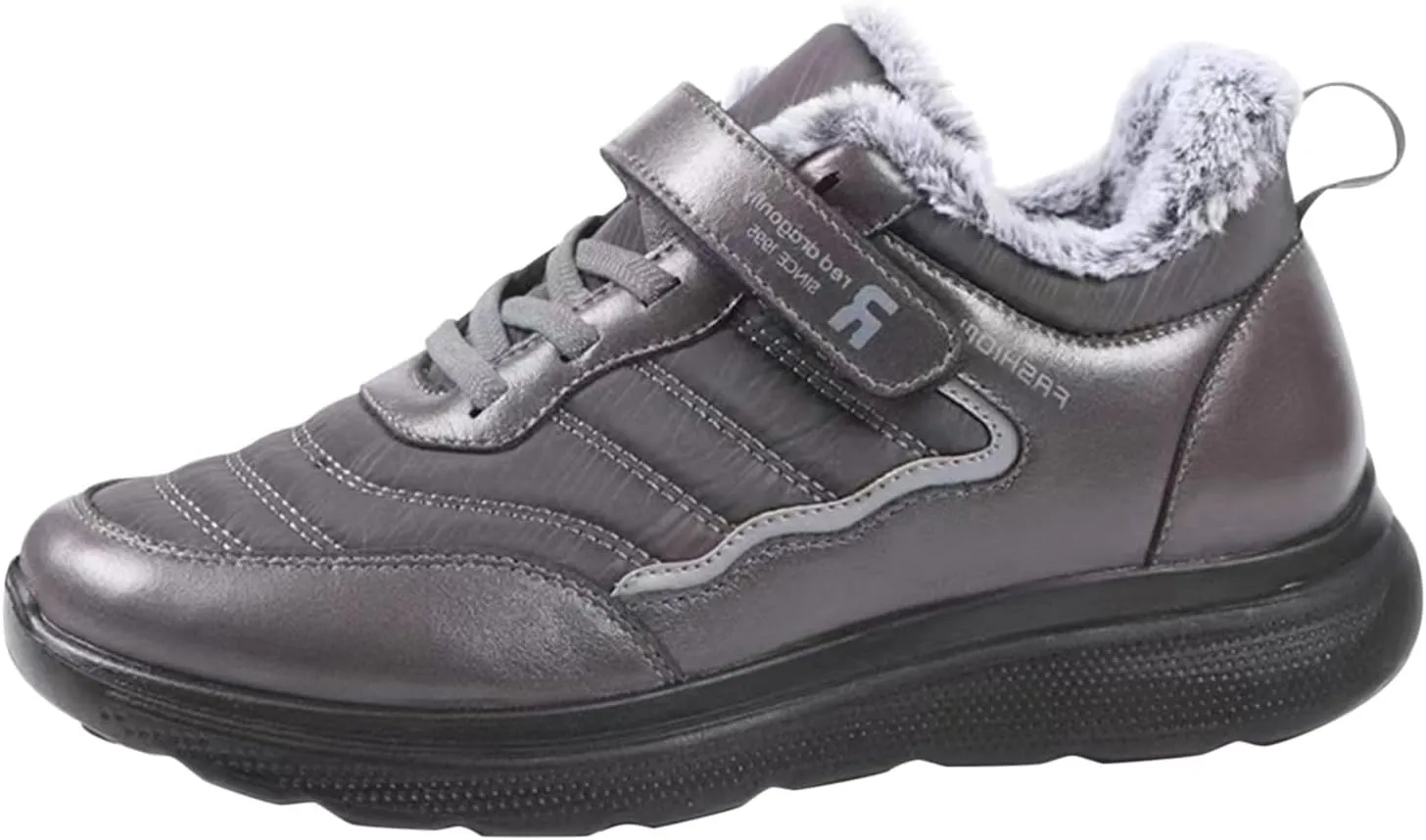 Men's Work Boots Composite Toe Hiking Sneakers Shoes with Fur Lined Womens Safety Shoes Non Slip Waterproof Outdoor Shoes Lightweight Anti Slip Hike Grounded Footwear