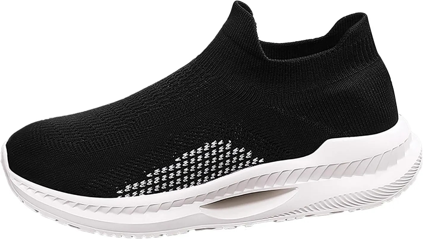 SBGMoSJ Gym Shoes for Women Workout Wide 10.5 Walking Shoes Women Wide Width Plantar Fasciitis Womens Slip On Sneakers Size 8.5 Tennis Shoes Womens Slip Resistant Work Shoes for Women Nurse