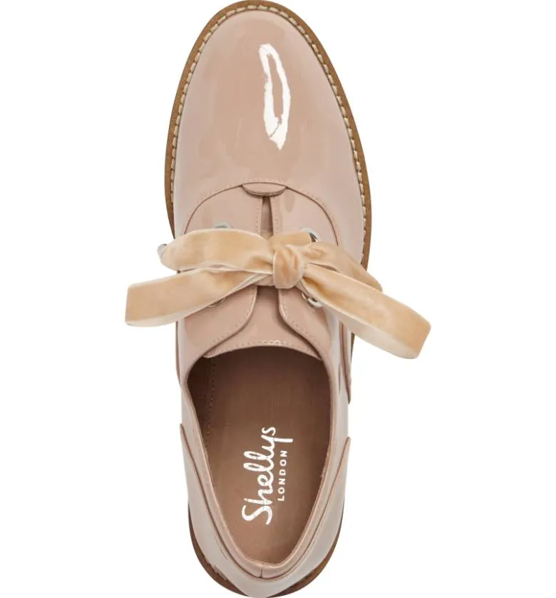 Shellys London Frankie Nude Patent Timeless Structured Oxford Lace Up Shoes