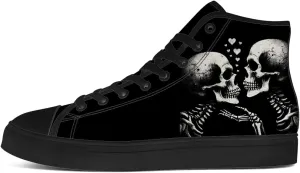 Skull Shoes for Men Women Gothic Skull High Top Canvas Sneakers Lace Up Casual Walking Shoes Gifts for Mama Papa