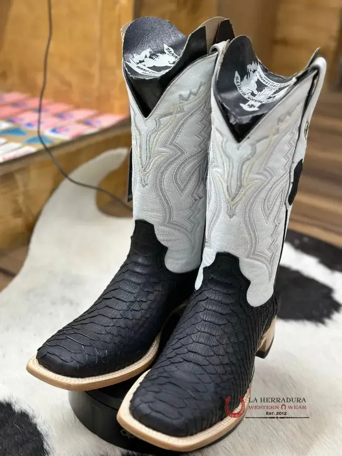 TANNER MARK BOOTS EXOTIC FISH SKIN BLACK