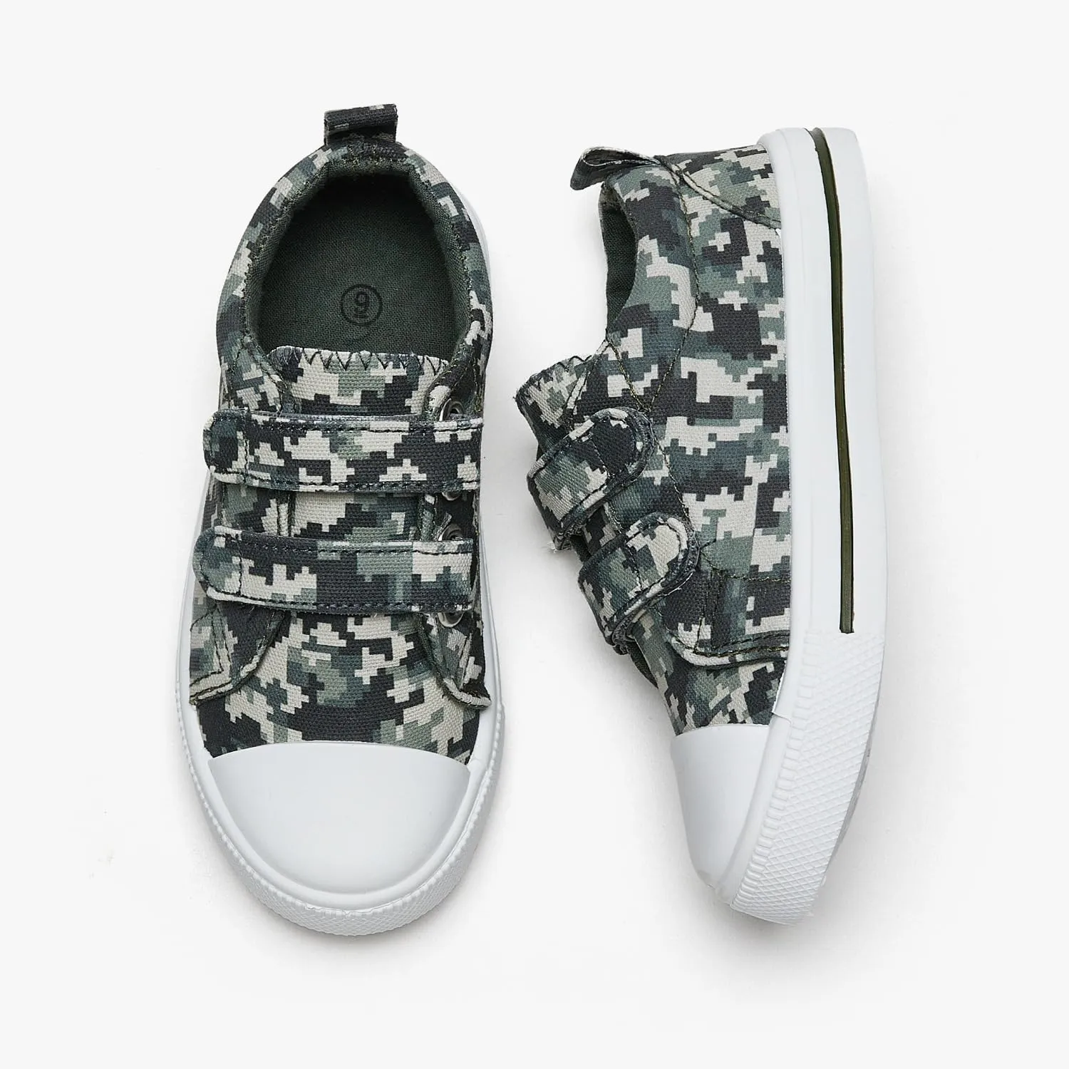 Toddler Canvas Shoes Boys and Girls Sneakers Hook and Loop Straps