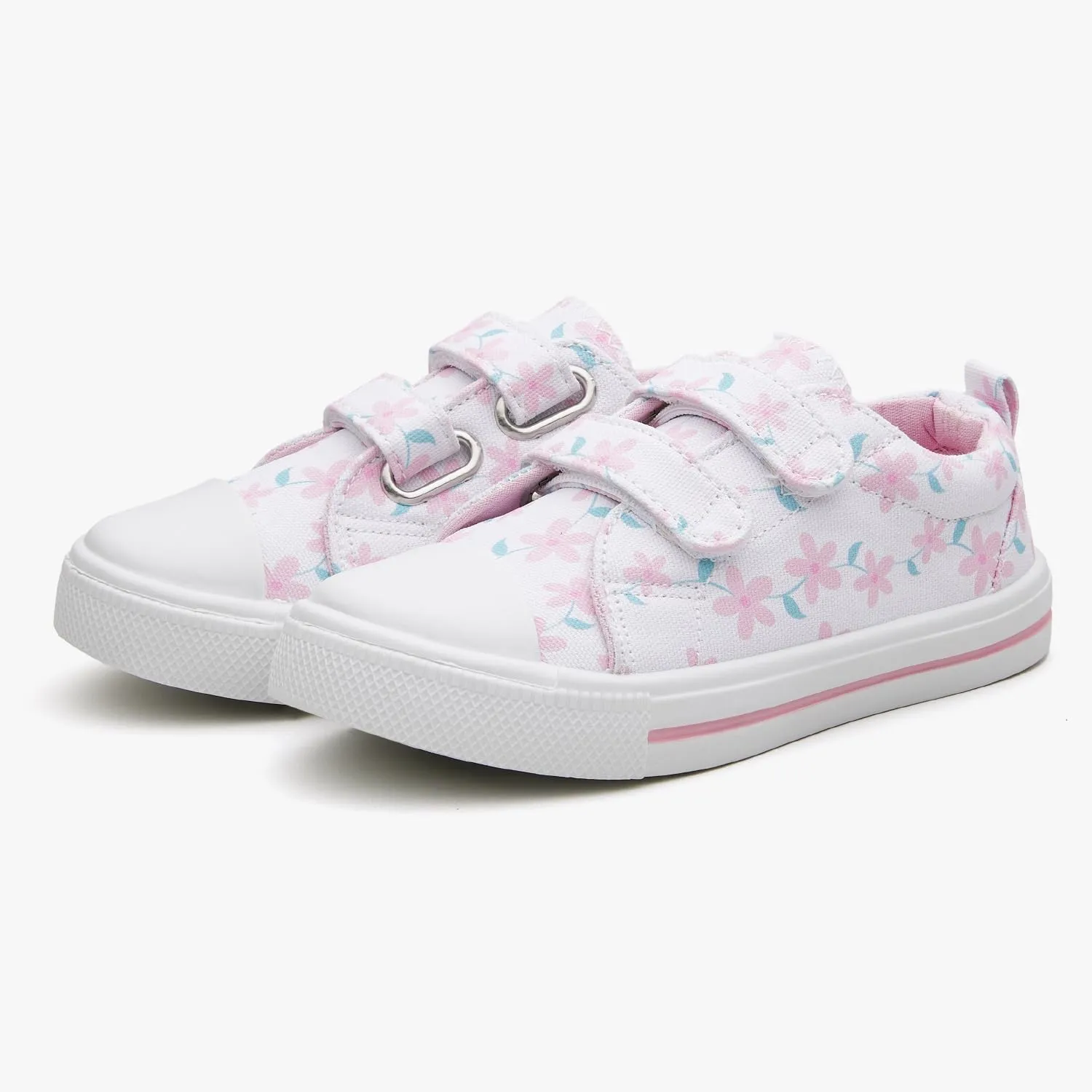 Toddler Canvas Shoes Boys and Girls Sneakers Hook and Loop Straps